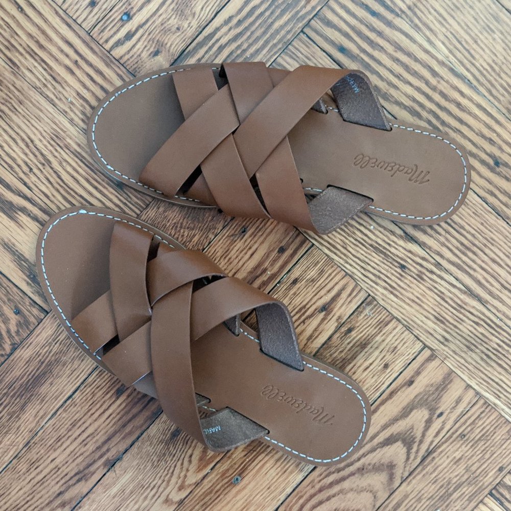 Madewell The Boardwalk Woven Slide Sandals